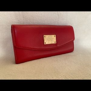 Michael Kors Red Leather Wallet